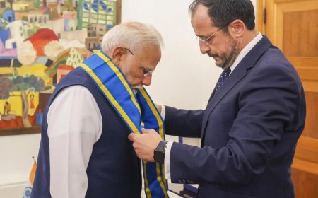 Honoured by Cyprus: PM Modi receives nation’s top civilian award; dedicates to all Indians