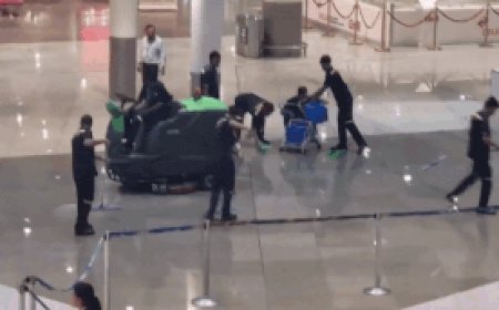 Watch: Delhi airport floods after rainwater enters terminal; staff use buckets to clear it