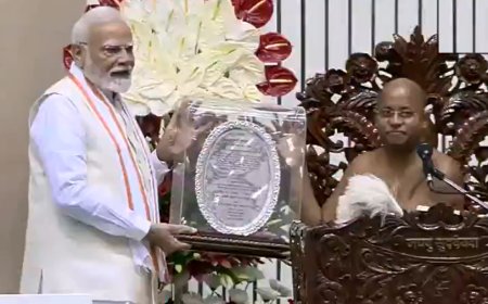 'Humbly accept it as prasad': PM Modi honoured as 'Dharma Chakravarti' on Jain saint Vidyanand's centenary