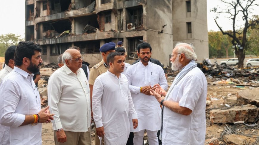 'Scene of devastation is saddening': PM Modi visits Air India plane crash site; watch video