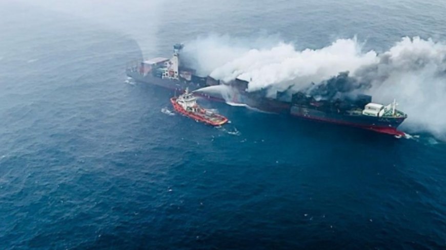 Firefighting efforts continue for 5th day on Singaporean vessel off Kerala; 8 ICG ships deployed