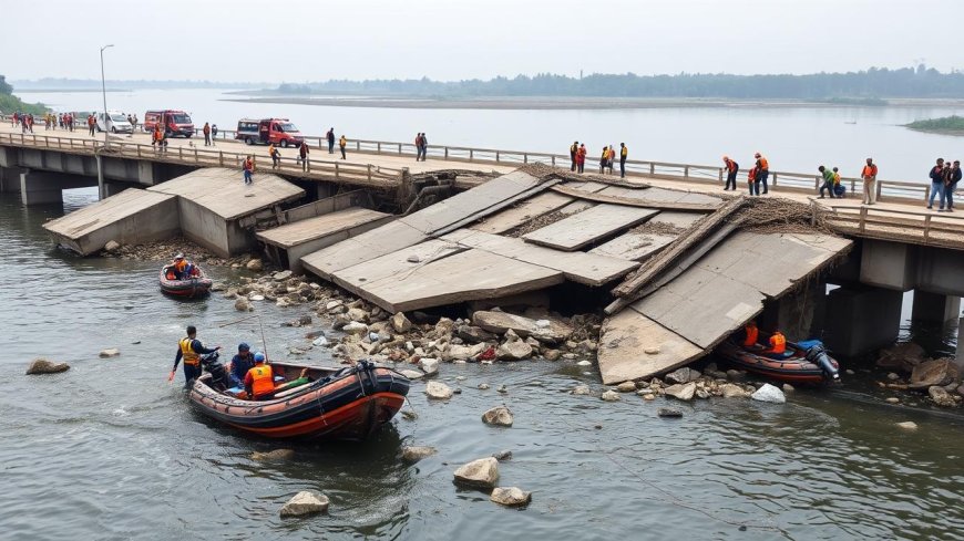 Bridge across Indrayani river collapses near Pune, 10–15 feared trapped; rescue operation under way