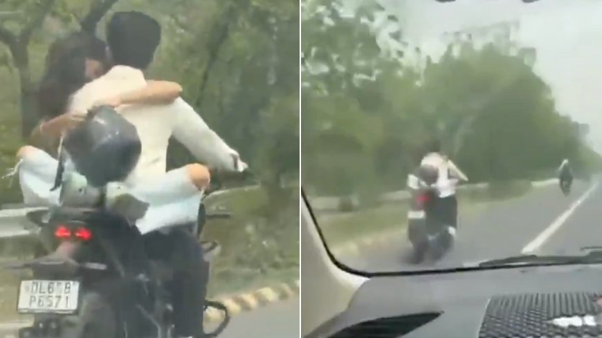 Noida couple fined for flouting traffic rules after video of bike romance goes viral