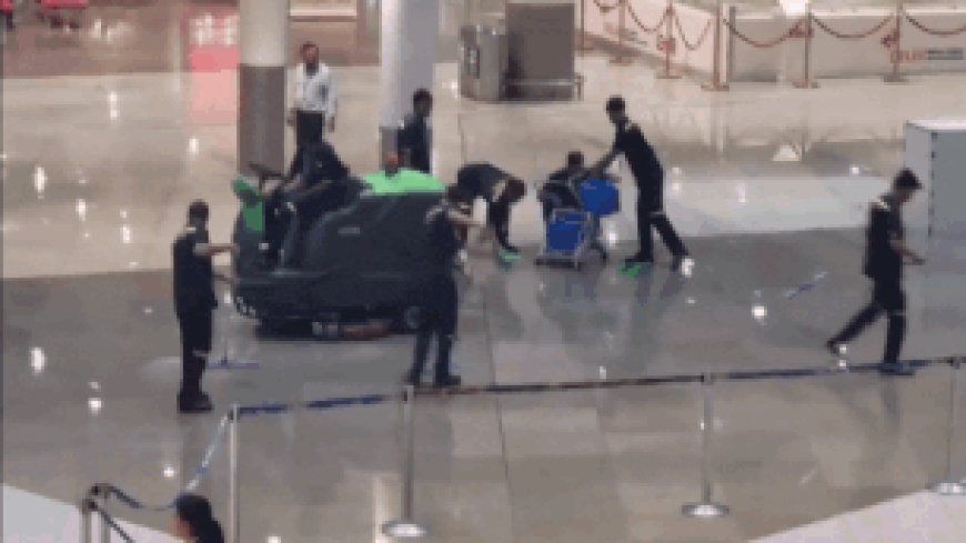 Watch: Delhi airport floods after rainwater enters terminal; staff use buckets to clear it