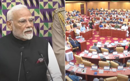 Watch: PM Modi mentions India has 2,500 parties in Ghana Parliament. Then this happens