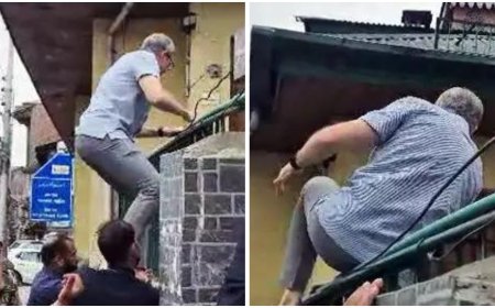 Jammu and Kashmir: Stopped by cops, CM Omar Abdullah climbs fence for homage at 1931 graves