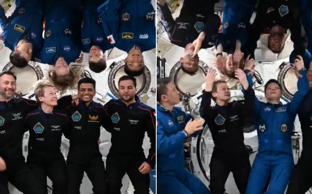 ‘Looks chaotic, but it works’: How astronauts take group photos in space? ISS crew including Shubhanshu Shukla shows you - watch
