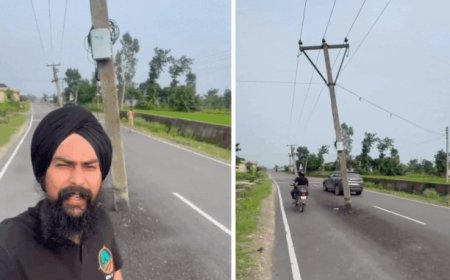 Testing driving skills? Bizarre video shows electricity poles erected in the middle of road in Himachal Pradesh - watch