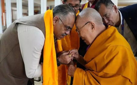 BJP’s Tarun Chugh meets Dalai Lama in Leh, renews spiritual freedom vow