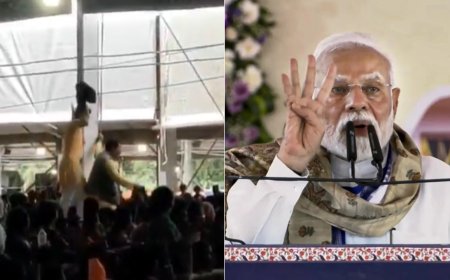 Bihar rally: Men waive black flags at PM Modi during speech; three detained