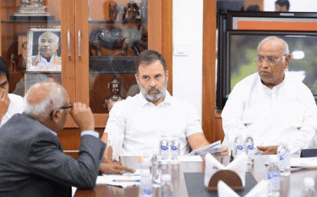 'Social Justice 2.0': Mallikarjun Kharge's photo 'blocks' Ambedkar portrait at Congress's meet; BJP calls it 'hypocrisy'