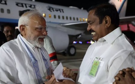 Tamil Nadu elections: EPS meets PM Modi at Tiruchirappalli airport; first meet since AIADMK and BJP alliance renewed