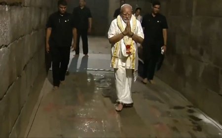 2-day TN visit: PM Modi offers prayers at Chola temple; holds roadshow in Gangaikonda Cholapuram