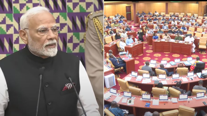 Watch: PM Modi mentions India has 2,500 parties in Ghana Parliament. Then this happens