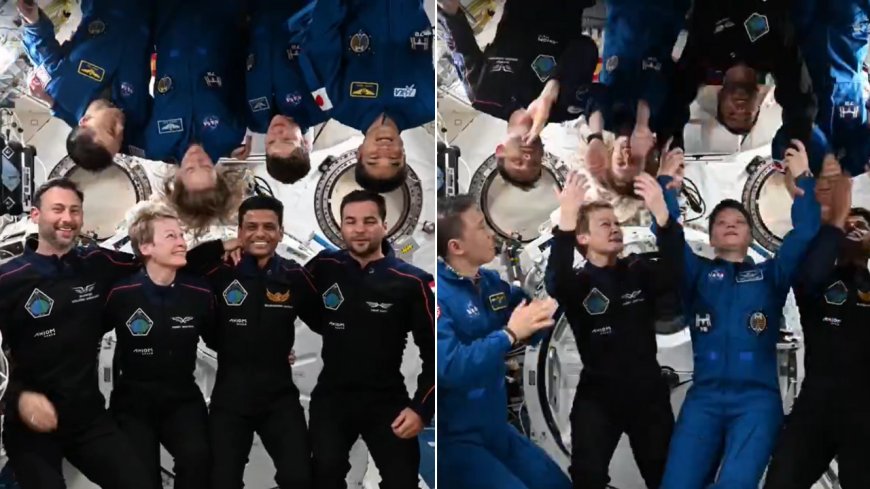 ‘Looks chaotic, but it works’: How astronauts take group photos in space? ISS crew including Shubhanshu Shukla shows you - watch