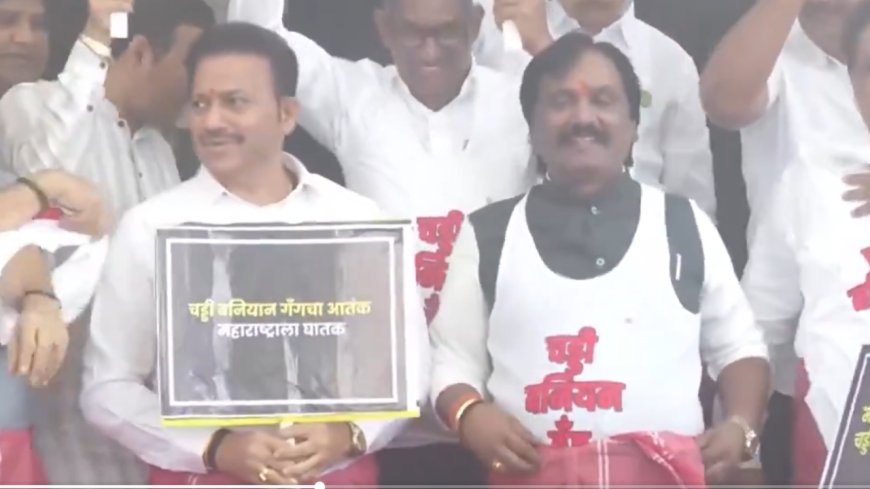 'Chaddi-baniyan gang': Opposition stages unique protest against Shiv Sena MLAs - Watch video