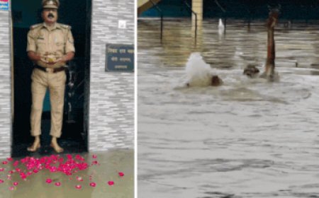 UP cop offers milk and flowers to floodwater entering his home; calls it ‘Mother Ganga’ and swims in it – Viral video