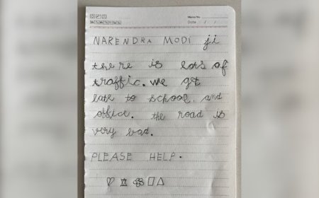'Please help': 5-year-old girl appeals to PM Modi on 'very bad' Bengaluru road; heartfelt letter goes viral