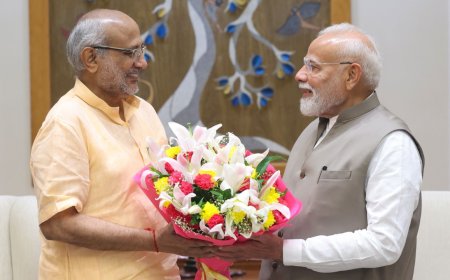 VP polls: PM Modi meets NDA pick CP Radhakrishnan; conveys wishes - see pics