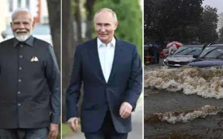 Evening news wrap: Russian President Putin dials PM Modi, shares insights on Alaska meet; heavy showers flood roads, railway tracks in Mumbai; and more