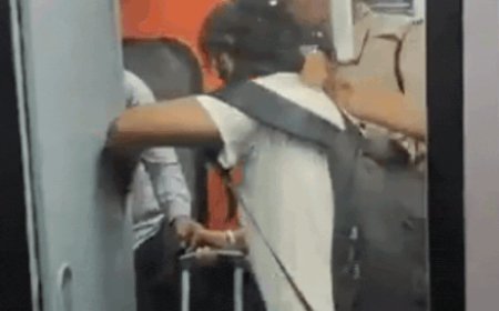 Watch: Constable caught on video trying to push passenger out of train; RPF says it was at platform