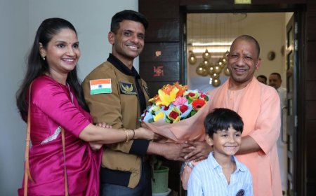 UP: Shubhanshu Shukla meets CM Yogi Adityanath; family joins in