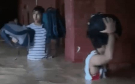 Watch: Jammu college students wade through knee-deep water, carry bags on head; heavy rains batter J&K