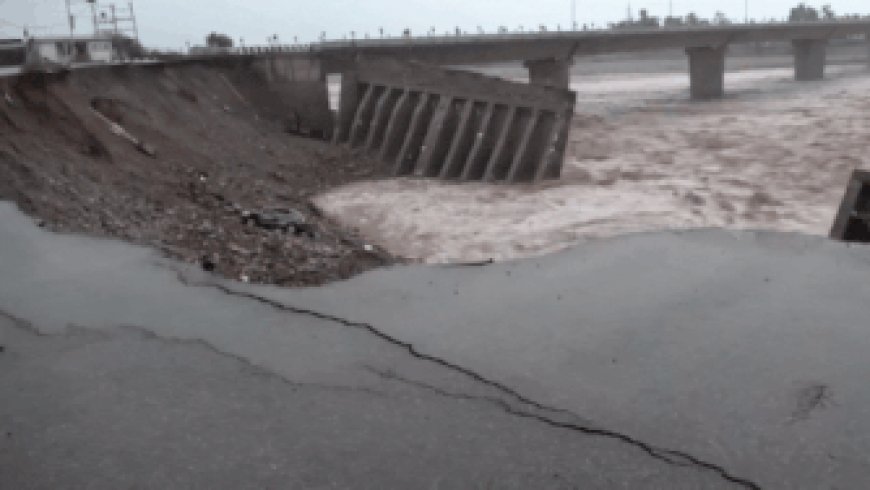 Incessant rains batter J&K: Road connecting Tawi Bridge washes away as river swells, flows in spate - watch
