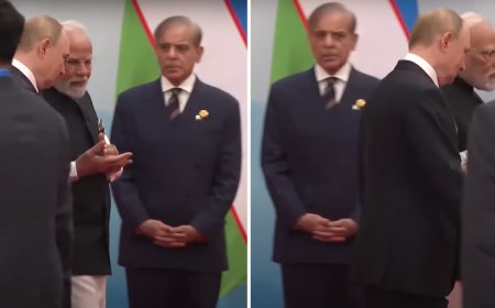 Watch: PM Modi, Putin walk past Pakistan PM at SCO Summit; Shehbaz Sharif left looking on