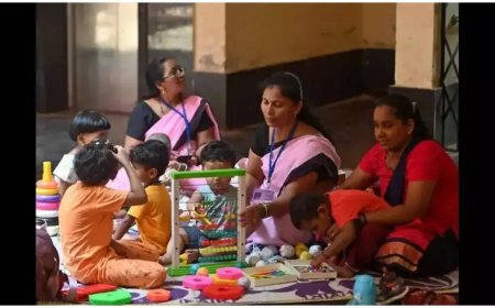 Creches down to less than half over six years, less than 0.1% anganwadi kids benefit from the scheme