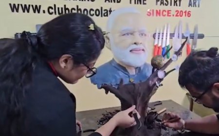 Odisha students wanted to do 'something new', create 1st chocolate sculpture of PM Modi - video