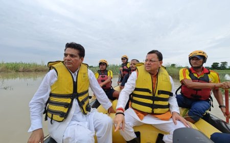 On-site inspection of disaster-affected areas by chief minister Pushkar Singh Dhami