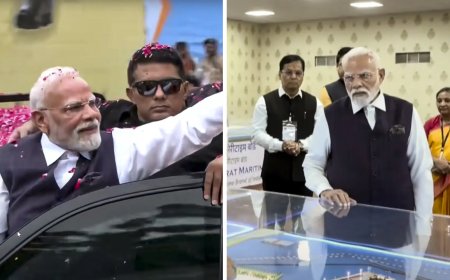 ‘Samudra se Samriddhi’: PM Modi holds roadshow in Gujarat; inaugurates projects worth Rs 34,200 crore