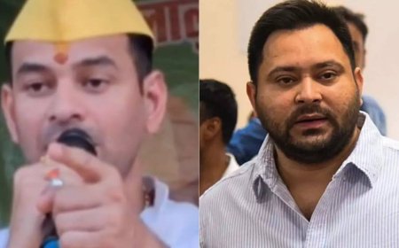 'Ask Jaichand’: Tej Pratap Yadav hits out at brother Tejashwi; row over Lalu-Rabri photo on party poster