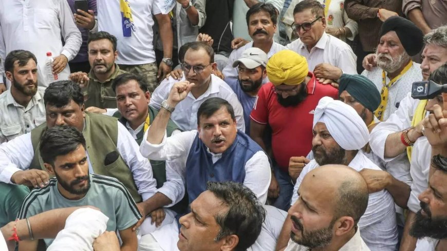 Cops lock circuit house gate to stop AAP MP from holding protest in Srinagar, meeting Farooq