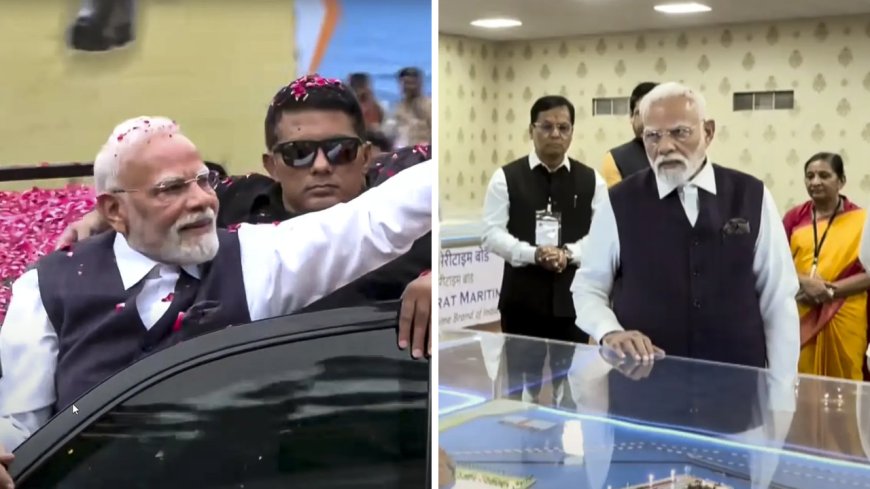 ‘Samudra se Samriddhi’: PM Modi holds roadshow in Gujarat; inaugurates projects worth Rs 34,200 crore