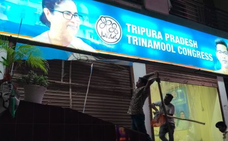 Tit for tat? Now, TMC claims Tripura office 'attacked by BJP-backed goons' - video
