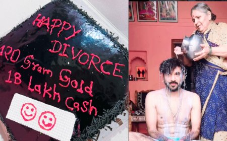 'Single hoon, khush hoon': Man performs 'shuddhi' milk bath ritual, cuts cake after divorce – Watch