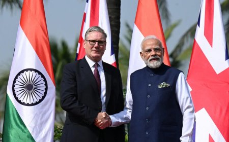 UK PM in India: PM Narendra Modi meets Keir Starmer in Raj Bhawan Mumbai