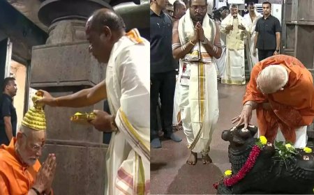 Modi in Andhra: PM dons veshti, offers prayers at Srisailam Temple; to inaugurate key projects
