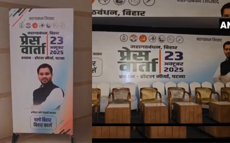 'Joint PC? But only one picture': BJP mocks 'Mahagathbandhan' presser; poster shows only Tejashwi Yadav