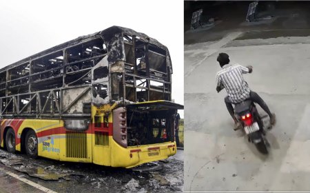 Kurnool bus tragedy: Viral video shows biker riding recklessly moments before deadly crash - watch