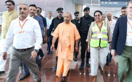 UP CM Yogi Adityanath inspects Noida airport site, inauguration expected soon