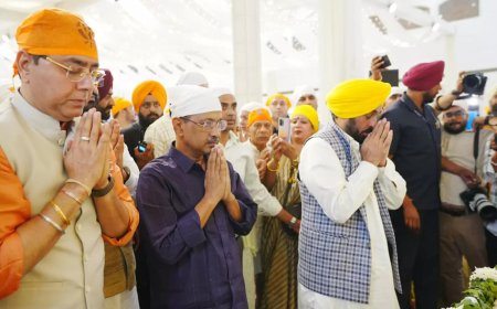 Arvind Kejriwal, Punjab CM Mann participate in kirtan darbar to commemorate 350th martyrdom day of Sri Guru Tegh Bahadur