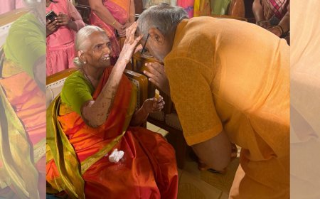 VP Radhakrishnan takes time out of busy schedule to meet his mother in Tiruppur