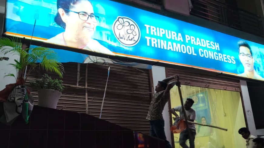 Tit for tat? Now, TMC claims Tripura office 'attacked by BJP-backed goons' - video