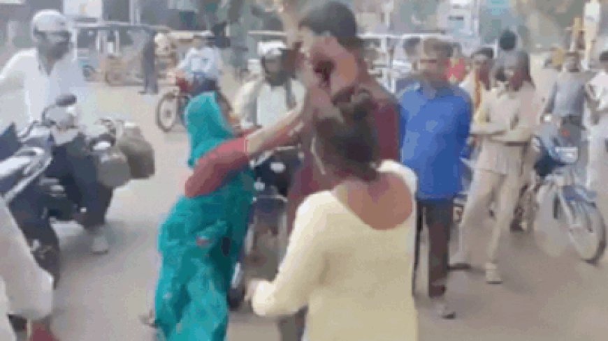 Caught red-handed, wife confronts husband with girlfriend in Kanpur, fierce street fight goes viral