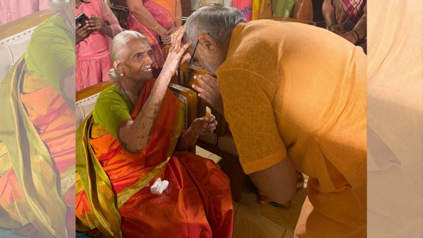 VP Radhakrishnan takes time out of busy schedule to meet his mother in Tiruppur
