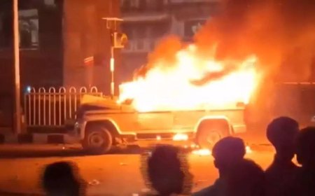 Bihar: Gopalganj locals set police vehicle on fire after rumour of biker death in accident; probe on
