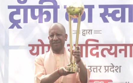Uttar Pradesh CM Yogi Adityanath welcomes FIH Men's Junior Hockey World Cup trophy in Lucknow